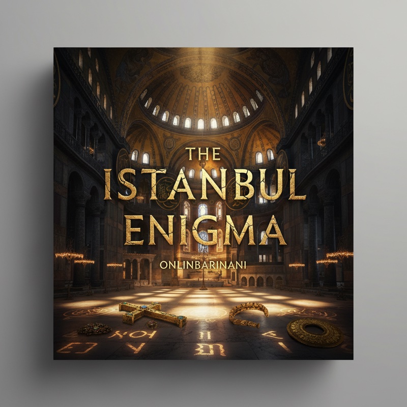 The Istanbul Enigma book cover — Hagia Sophia interior with golden light